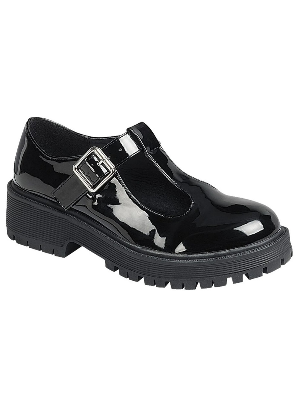 Circus by Sam Edelman 8.5 Black Patent Leatherette Chunky Mary Janes